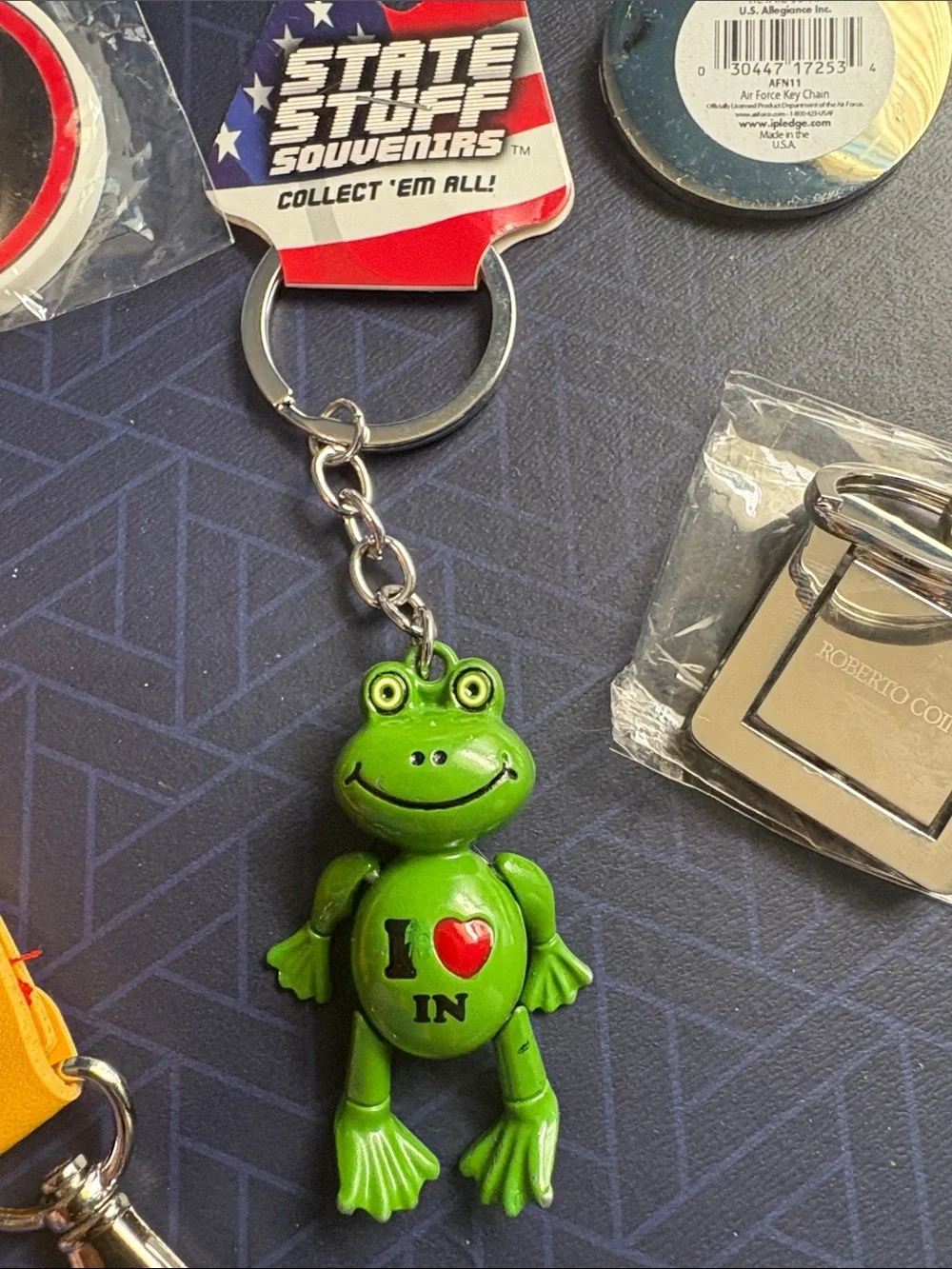 Roberto Coin Silver Keyring with Orange Agate and Green Frog Accents and More